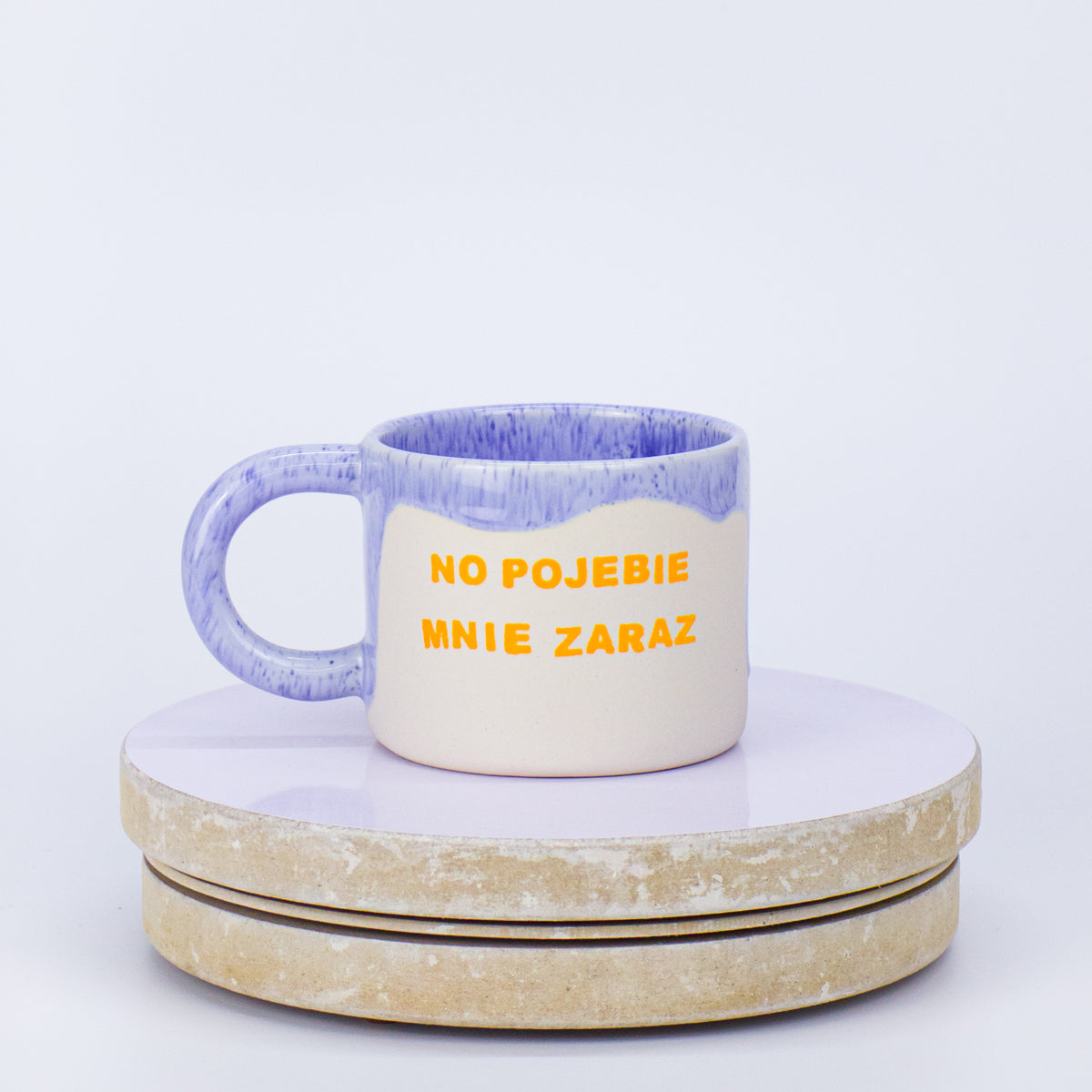 kubek no pojebie mnie zaraz błekitny